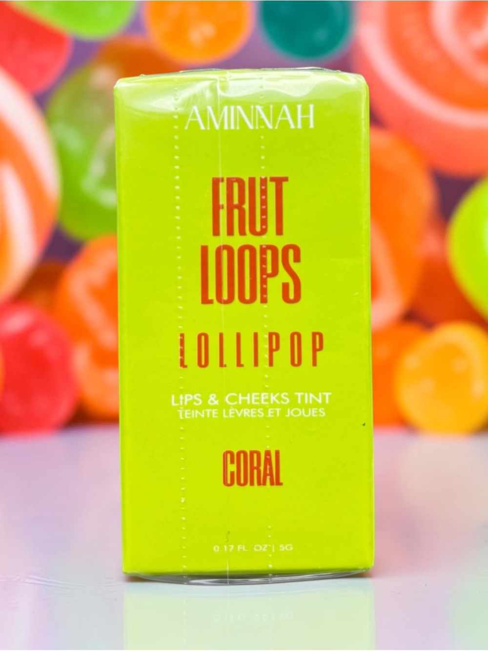 Aminnah NIB lips & Cheeks tint Coral Fruit Loops Lollipop